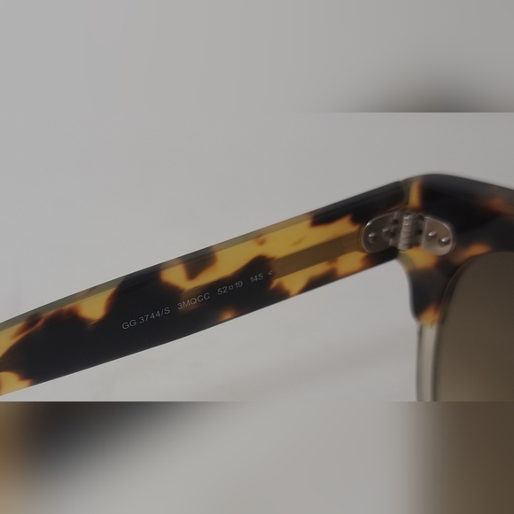 Gucci Women's Sunglasses Spotted Havana Oval Brown Gradient GG 3744/S 52-19-145 - Picture 4 of 16